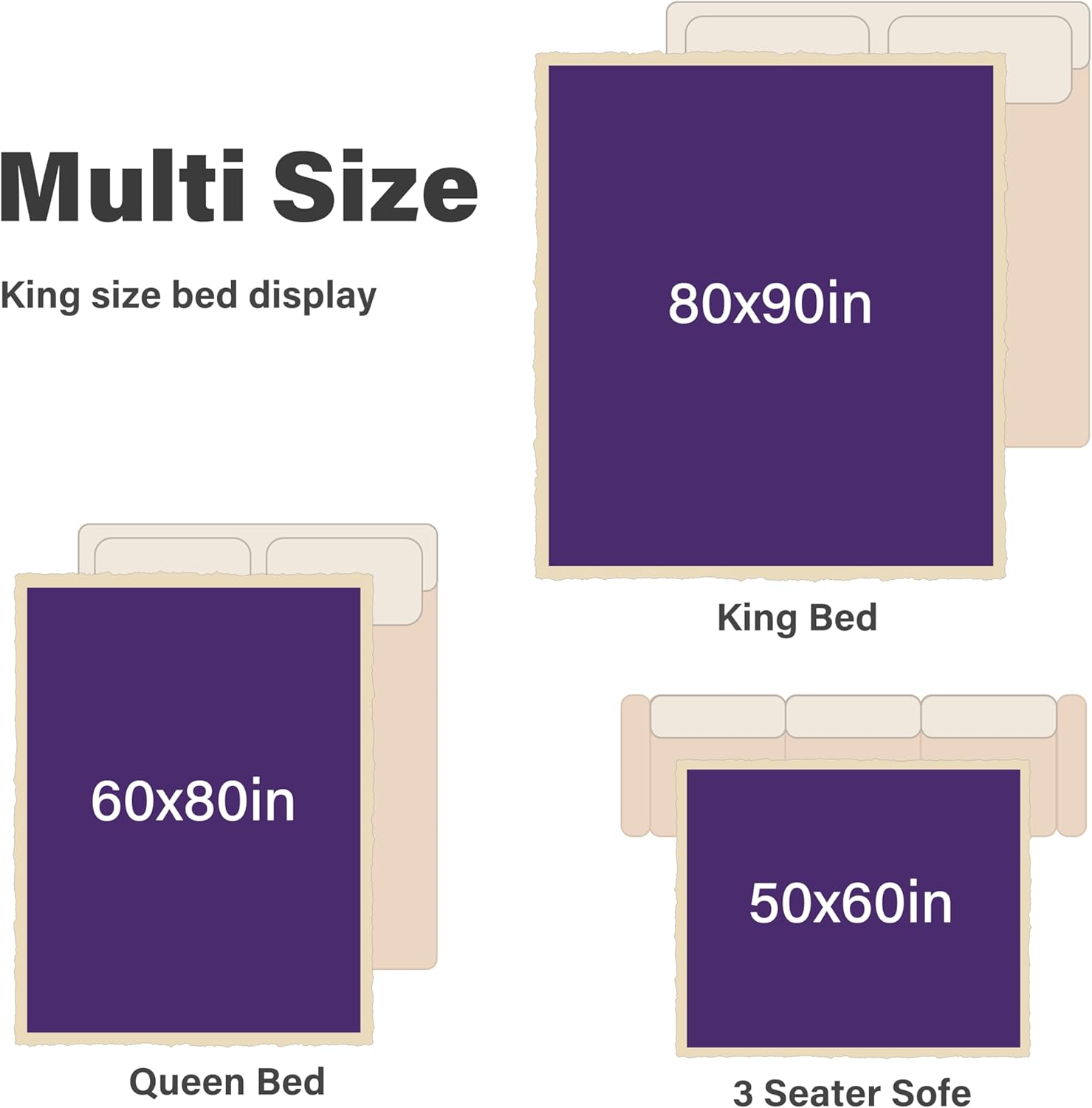 Thumbnail 5 de Catalonia Classy Waterproof Love Blanket for Bed