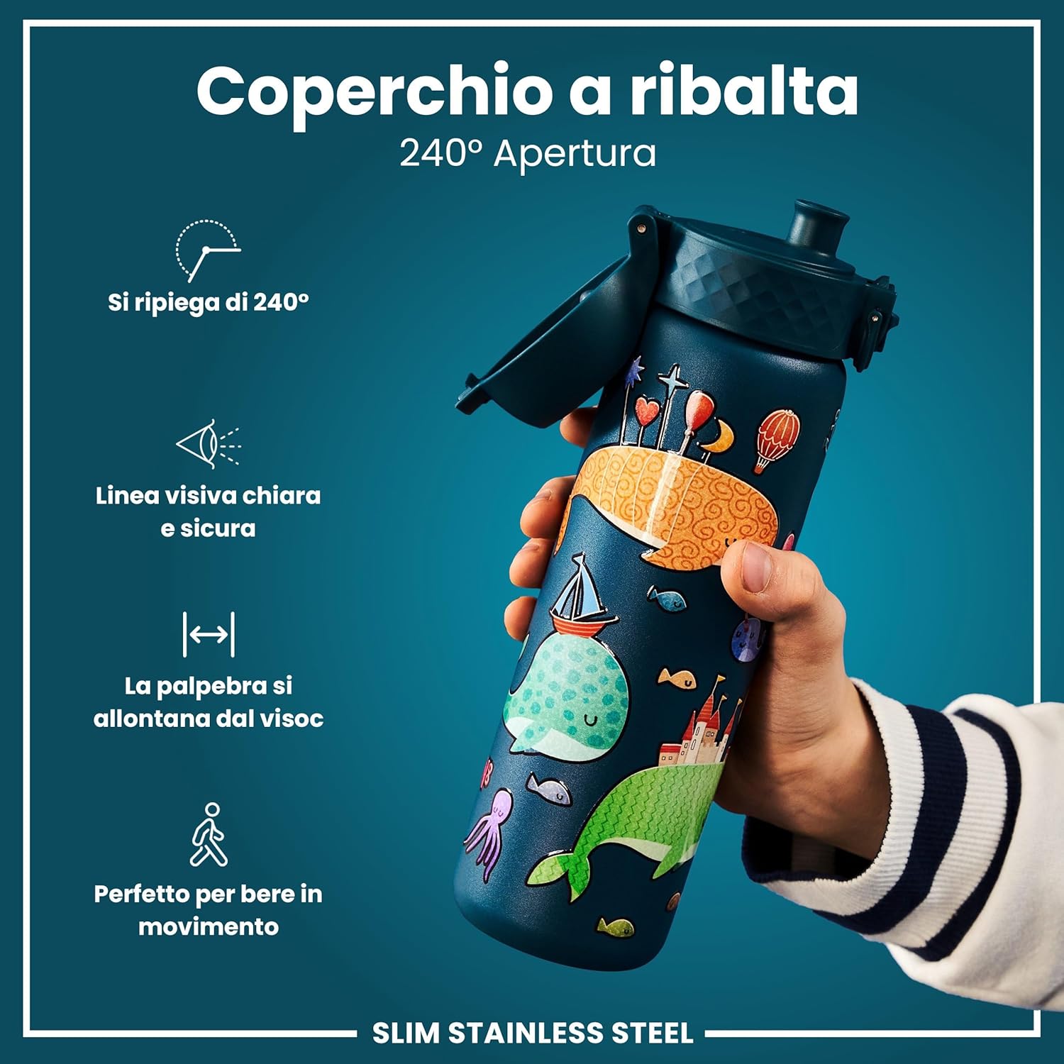 Thumbnail 3 de Ion8 Borraccia Inox Leggero 600ml – non isolata, antigoccia e lavabile in lavastoviglie