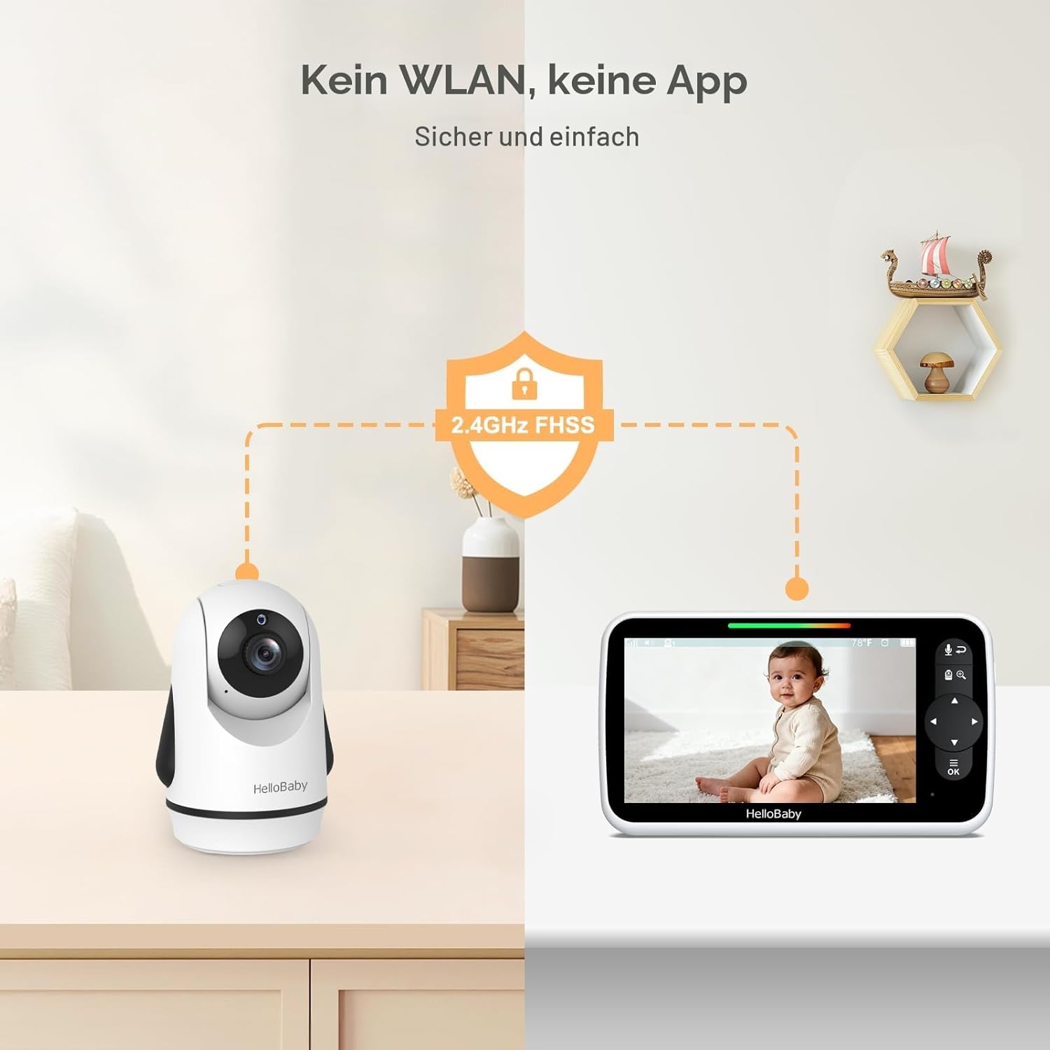 Thumbnail 4 de HelloBaby 6-Zoll Video-Babyphone 4000 mAh