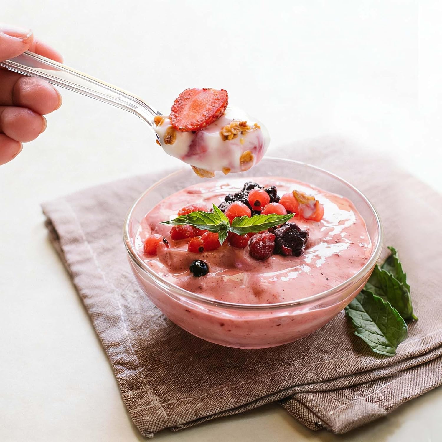 Thumbnail 6 de Clawsoff 400 Count Clear Plastic Spoons: Heavy-Duty, BPA-Free Disposable Utensils