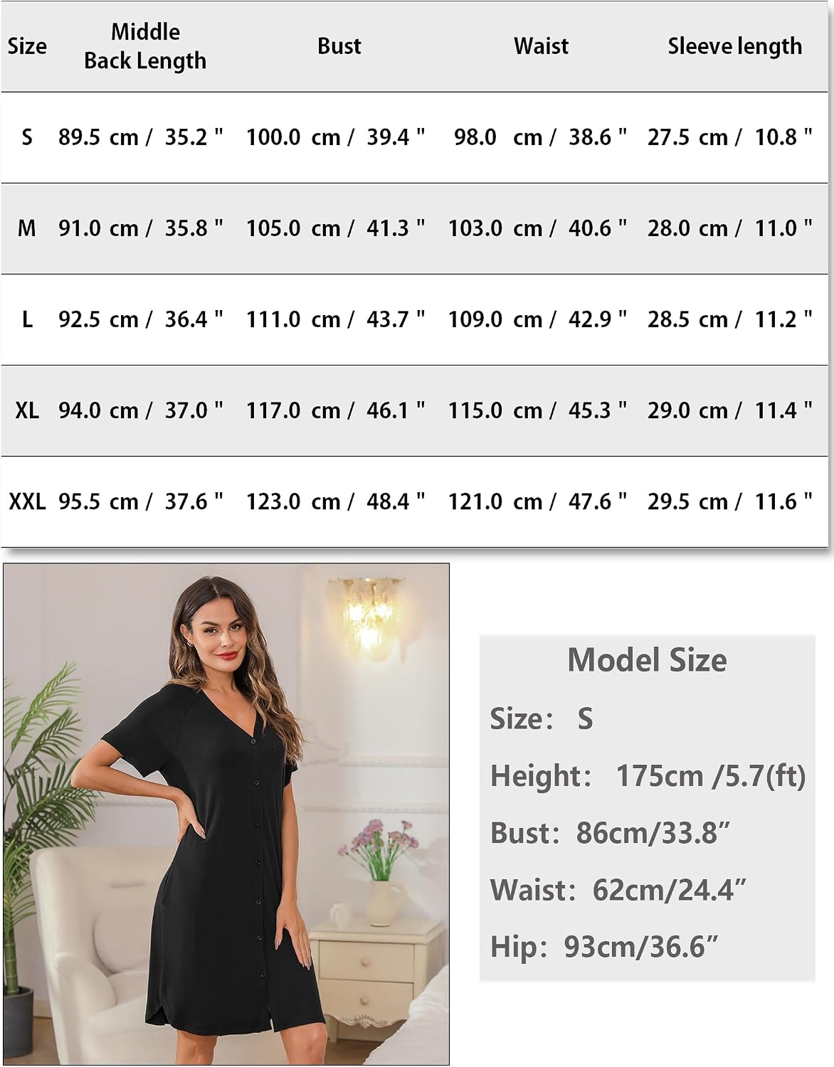 Thumbnail 5 de iClosam Maternity Nightdress Button Down S-XXL