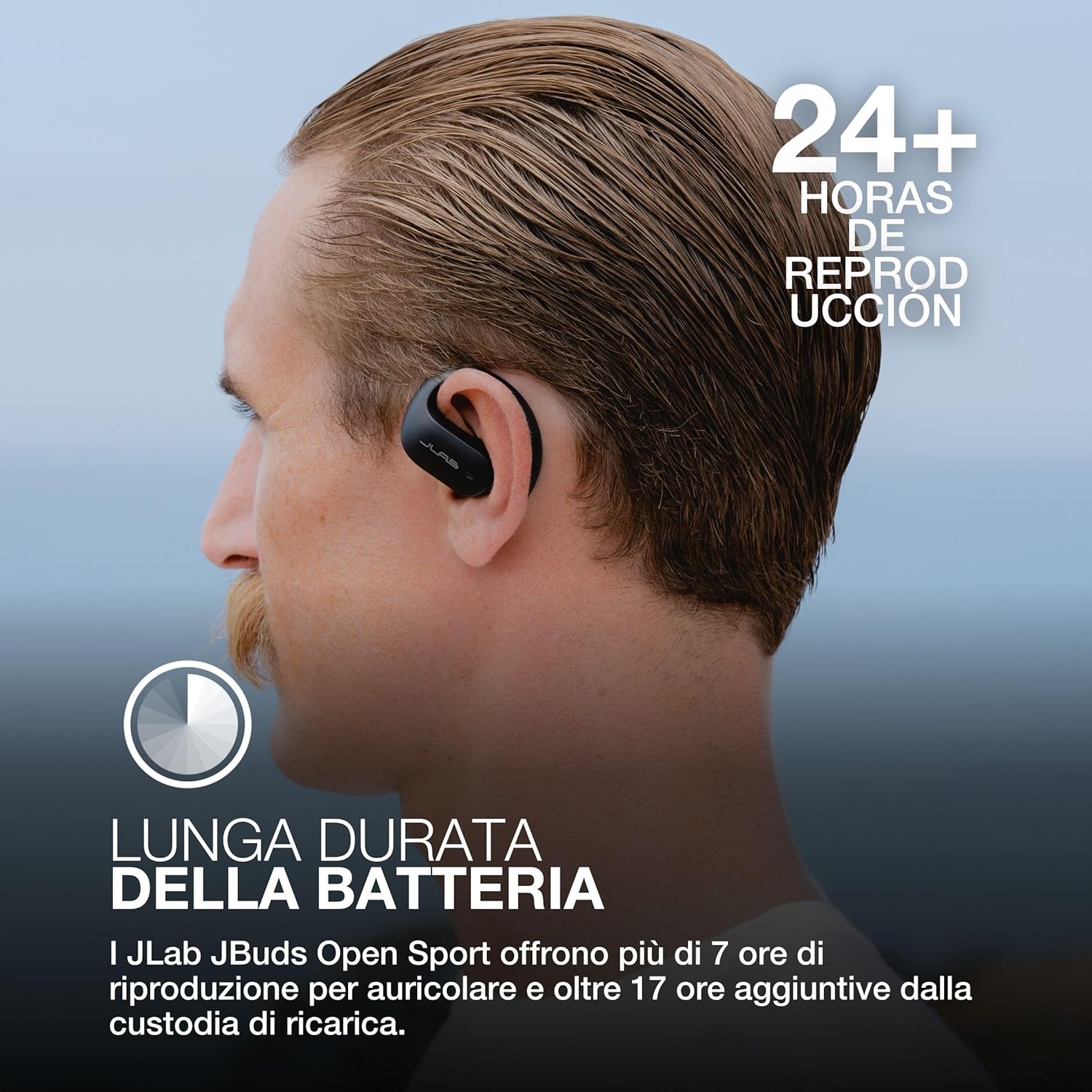 Thumbnail 1 de JLab JBuds Open Sport Earbuds: auricolari wireless open-ear con ganci, Bluetooth multipoint e autonomia fino a 26 ore (IP55)