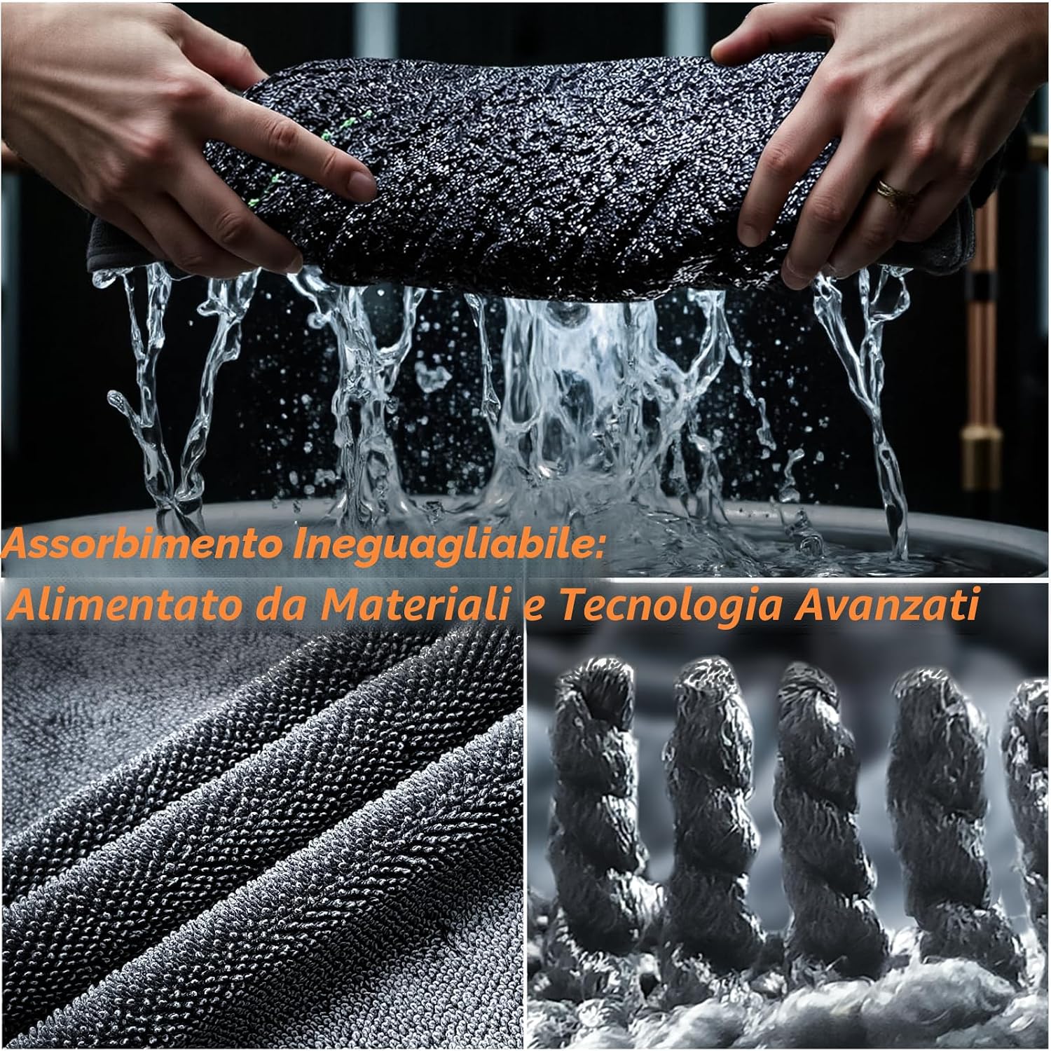 Detalle de Autreykorn Panno Microfibra Auto XXL (90x60 cm) – 1400 GSM, asciugatura rapida e senza striature