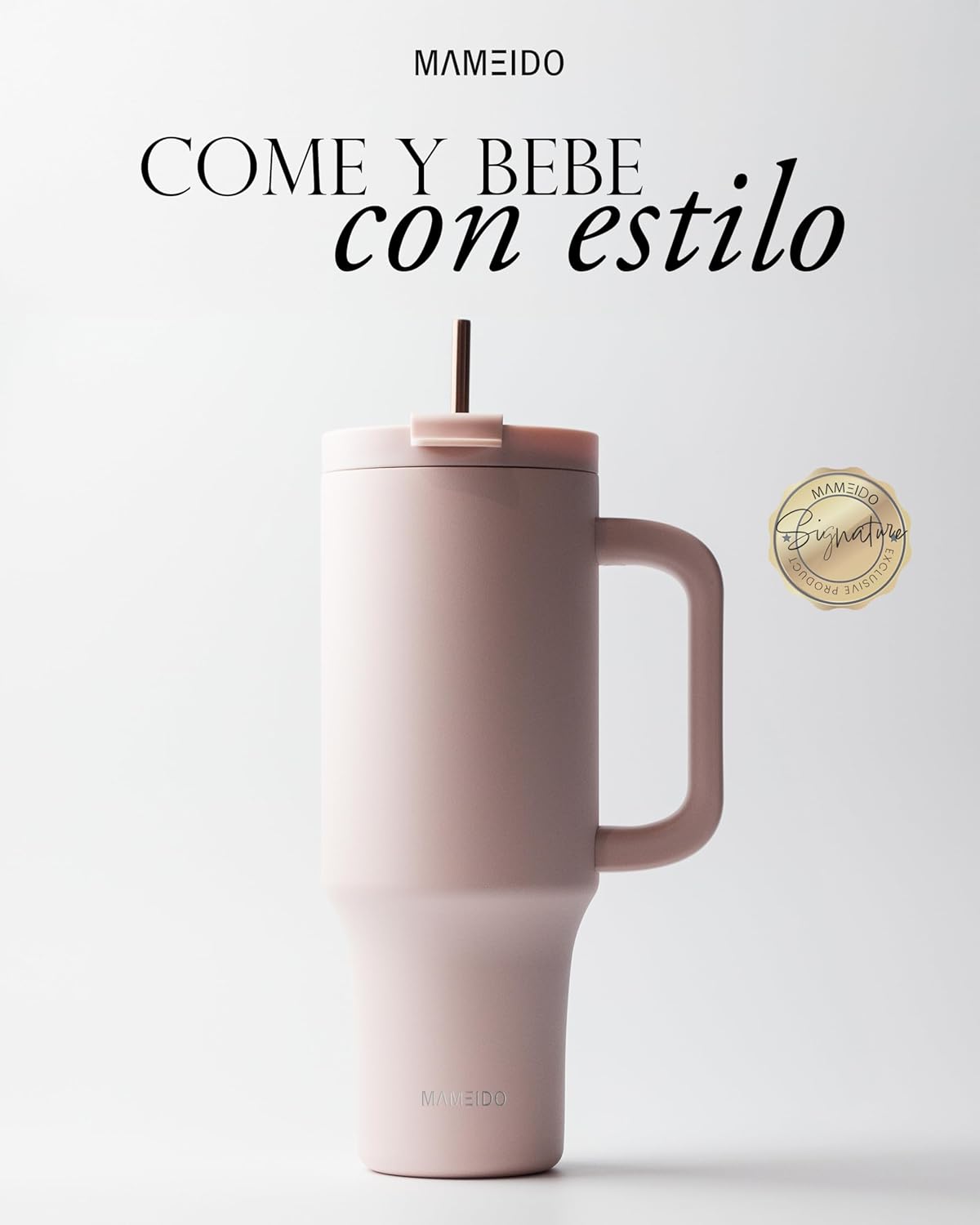 Thumbnail 1 de MAMEIDO Vaso Térmico 1200ml con Pajita y Asa