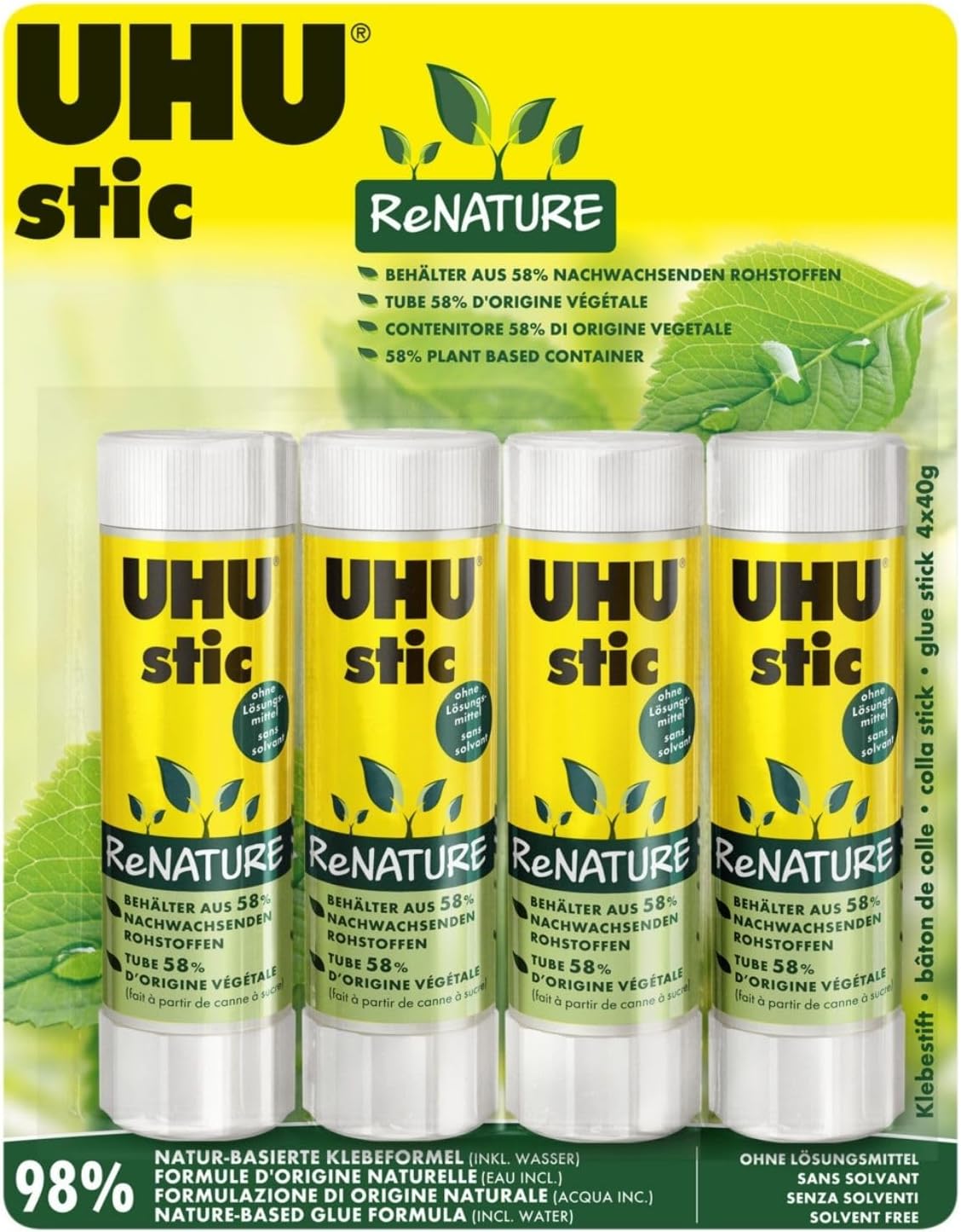 Detalle 2 de UHU Stic – Bâton de Colle Sans Solvants | 98% d’origine naturelle