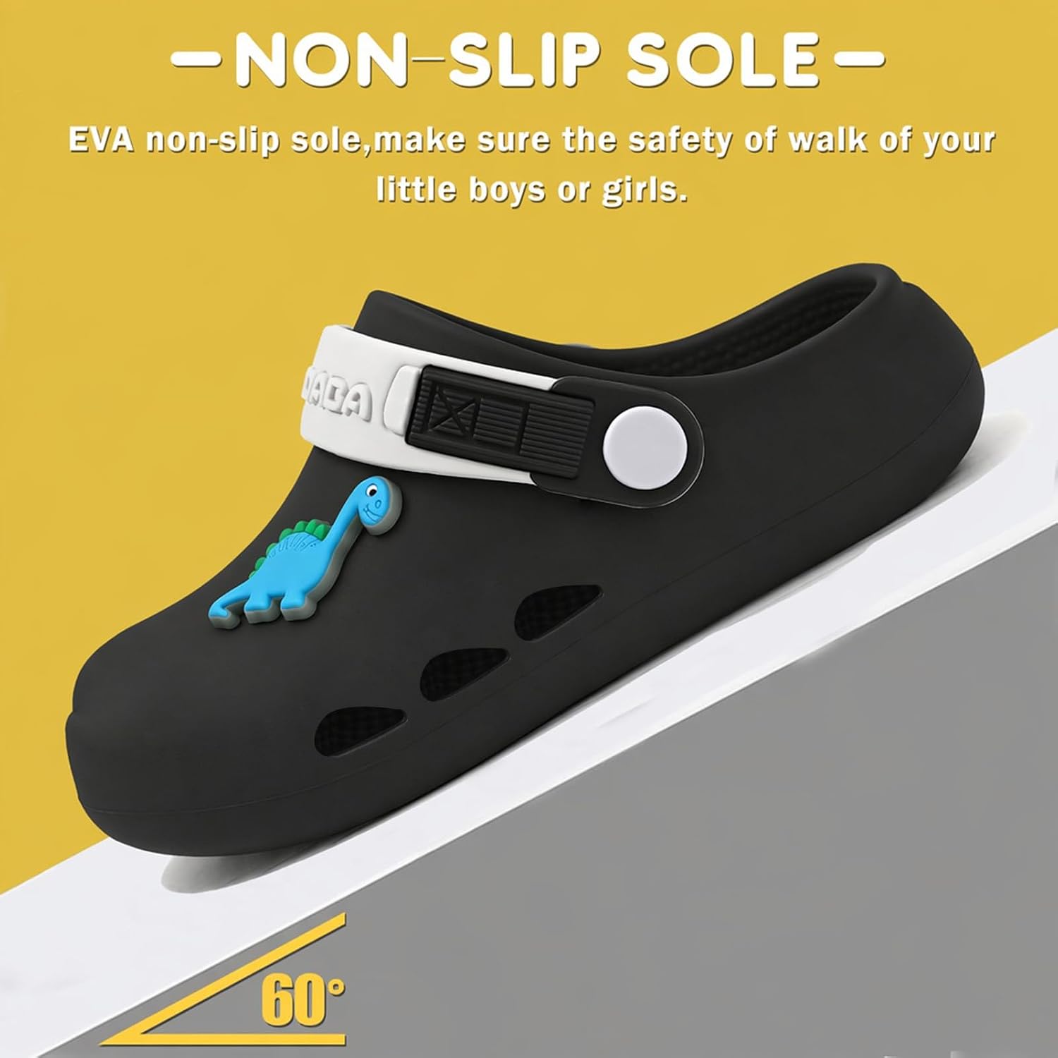 Detalle de Neoxlem Kids Toddler Clogs: Dinosaur Slip-On Sandals for Outdoor Play
