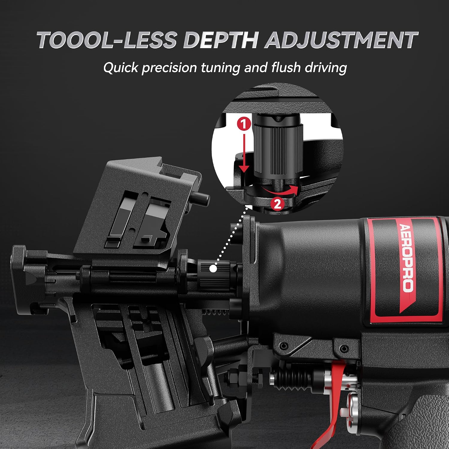 Detalle 1 de AeroPro CN45N Pneumatic Roofing Nailer, 120-Nail Magazine, 15° Coil Nails