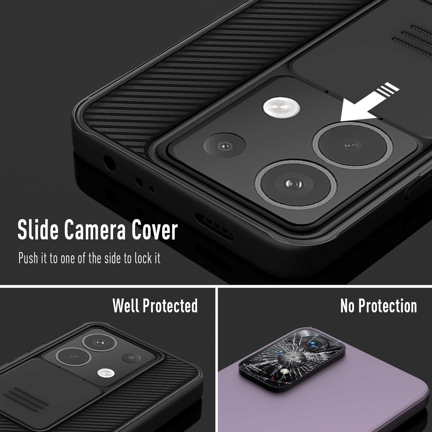 Thumbnail 3 de XTCASE: coque élégante pour Xiaomi Redmi Note 13 Pro 5G / Poco X6 5G avec protection caméra coulissante