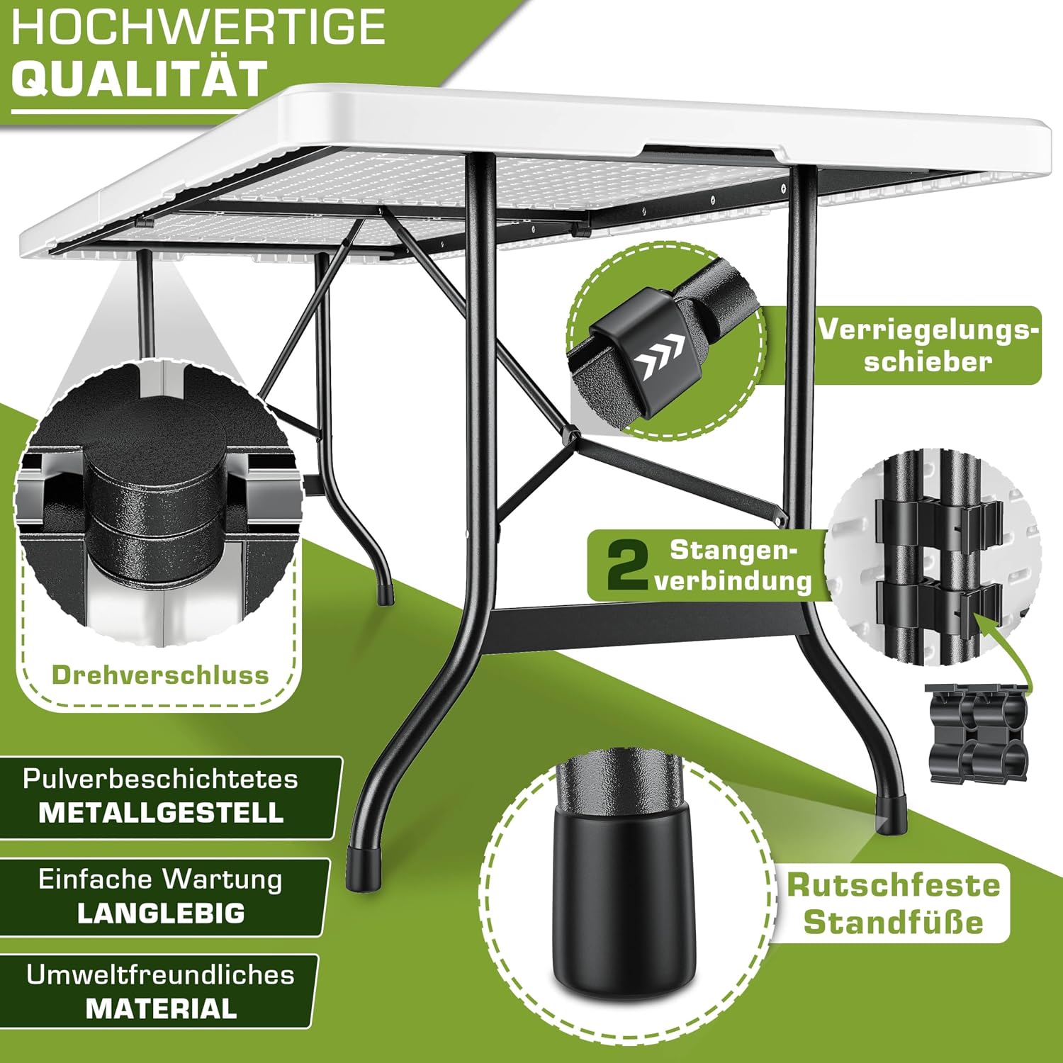 Thumbnail 3 de Tillvex Gartentisch 180 cm Klappbar