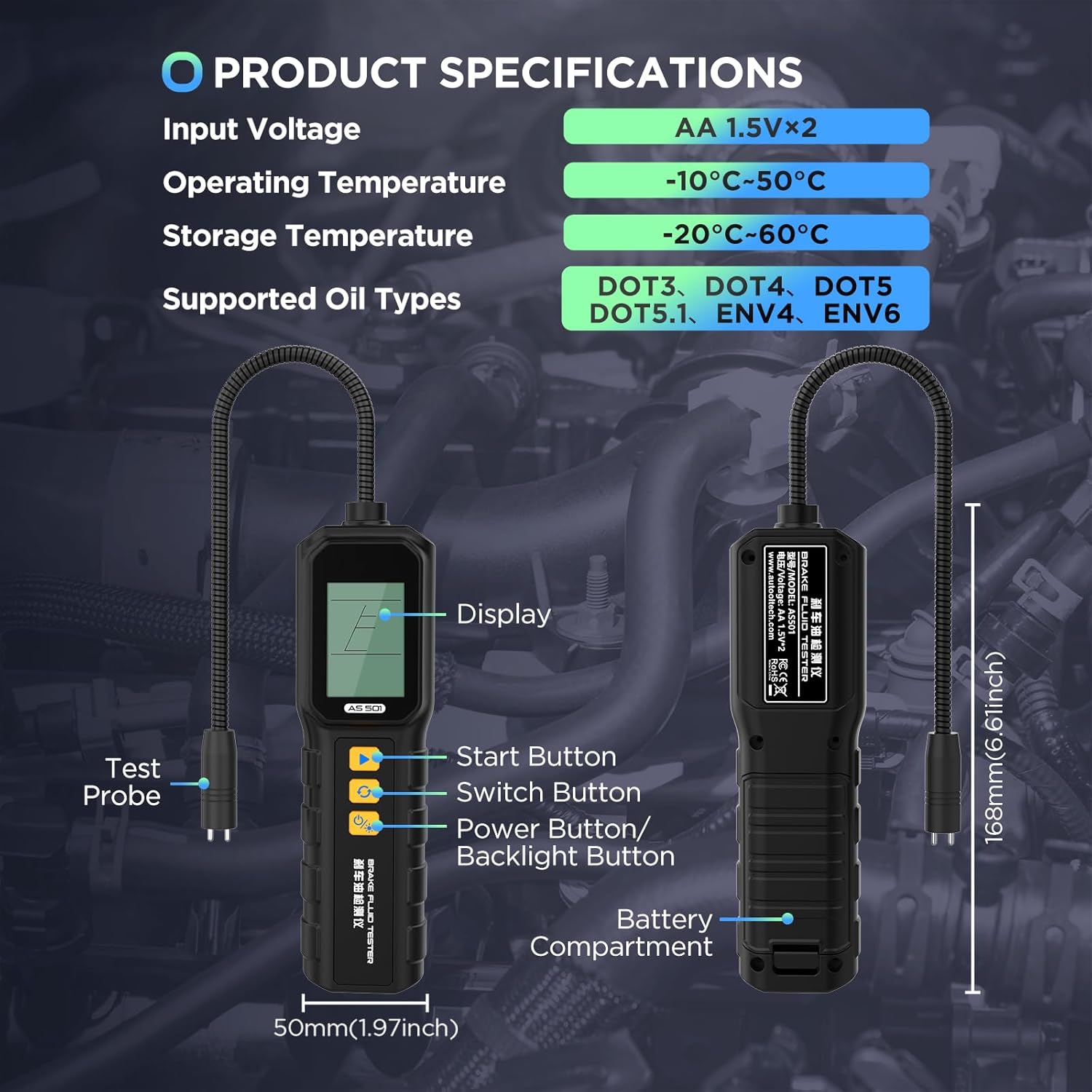 Thumbnail 6 de LUTIFIX AS501 Brake Fluid Tester 2.8in