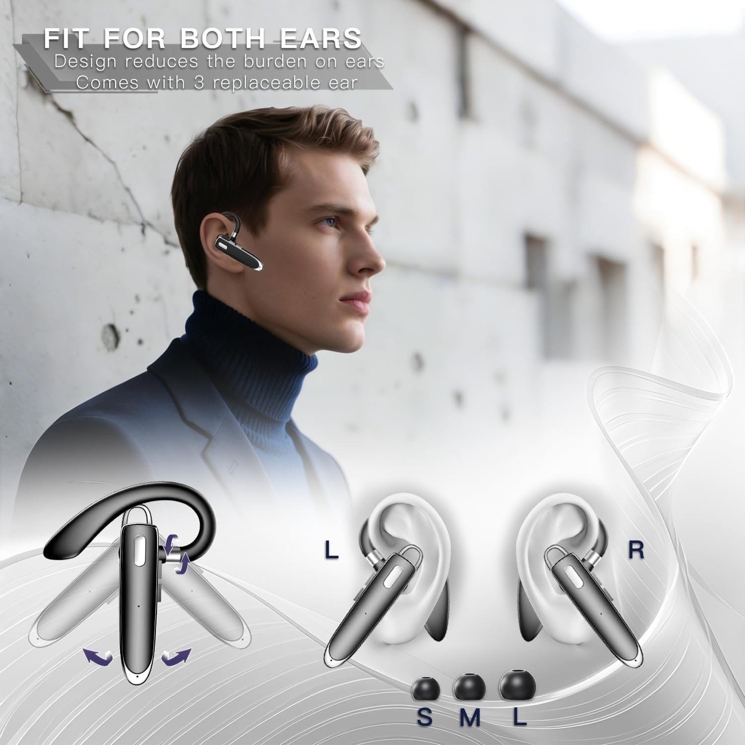 Detalle 1 de Single-Ear Bluetooth Headset, Bluetooth 6.1