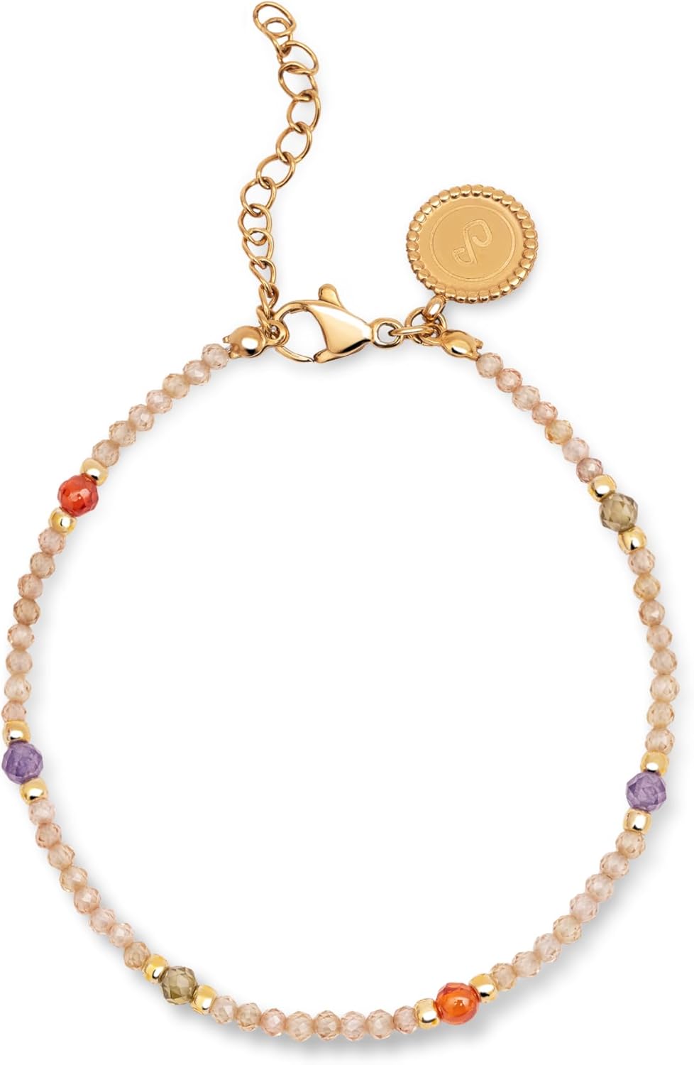 Detalle de SINGULARU Pulsera Glam acero baño oro 18Kt, 19 cm 💍