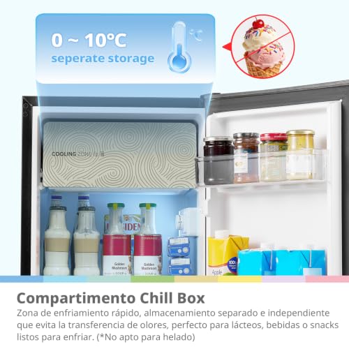 Detalle de Comfee' 88L Refrigerador Compacto Bajo Encimera, Chill Box 0–10°C, Verde