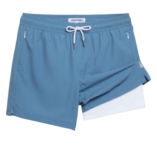 Detalle de maamgic Mens Swimming Shorts 2-in-1 Quick Dry with Compression Liner