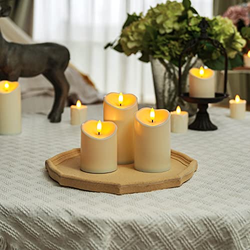 Detalle de Homemory Outdoor-LED-Kerzen, 3er-Set mit Fernbedienung und Timer
