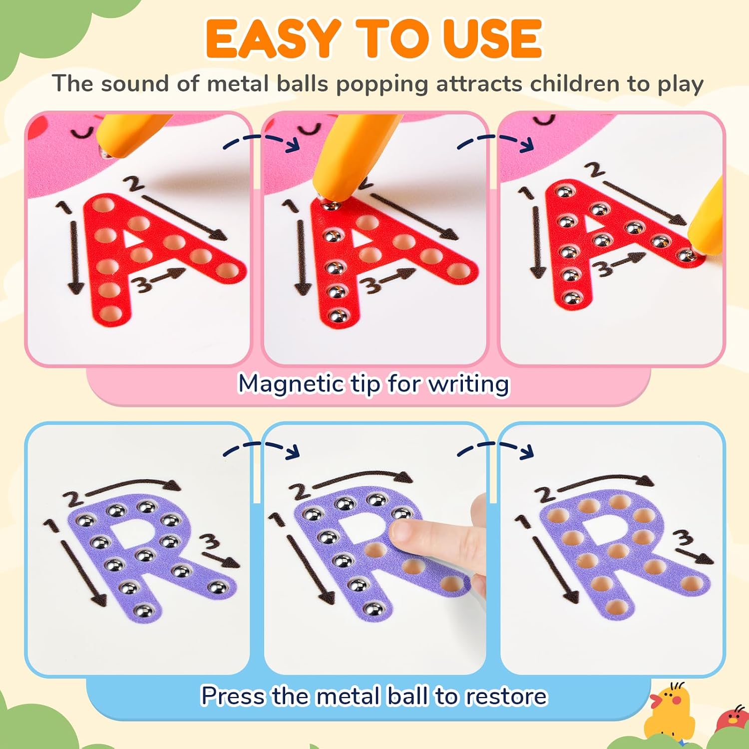 Thumbnail 3 de JoyCat Magnetic Animal Letter Tracing Board, Double-Sided ABC Writing Toy