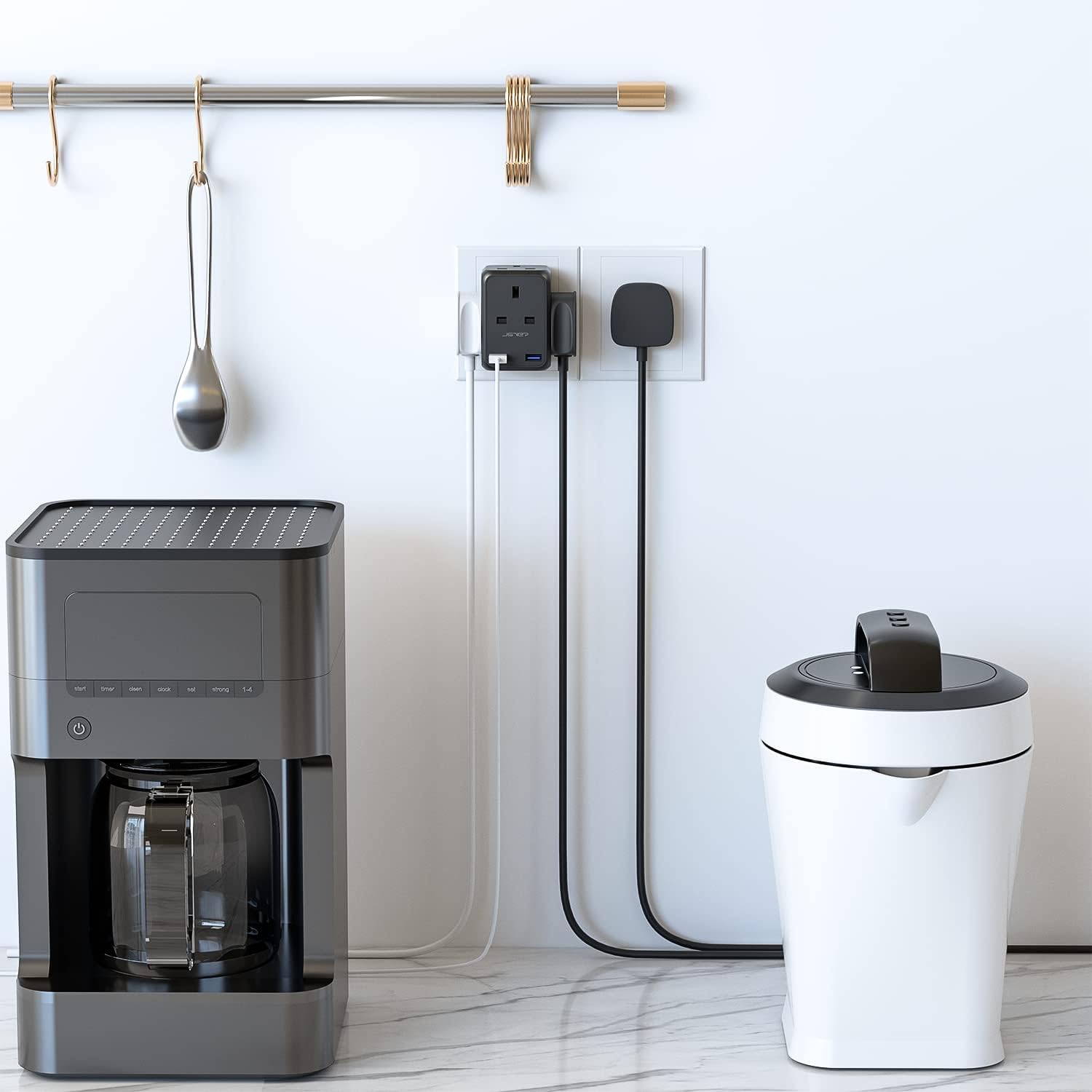 Thumbnail 5 de JSVER USB 4-Way Sockets 13A Cube Extension Plug