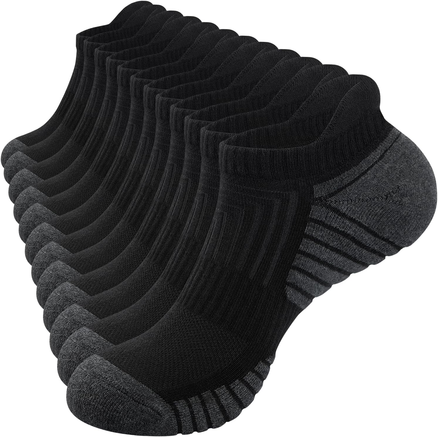 Detalle de RUIXUE Mens Trainer Socks Cushioned Running Socks – Cotton Ankle Socks (6 or 10 Pairs)