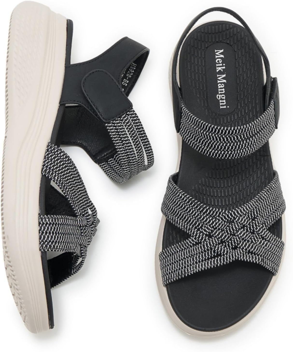 Detalle 2 de SMajong Women's Flat Sandals with Arch Support and Elastic Strap
