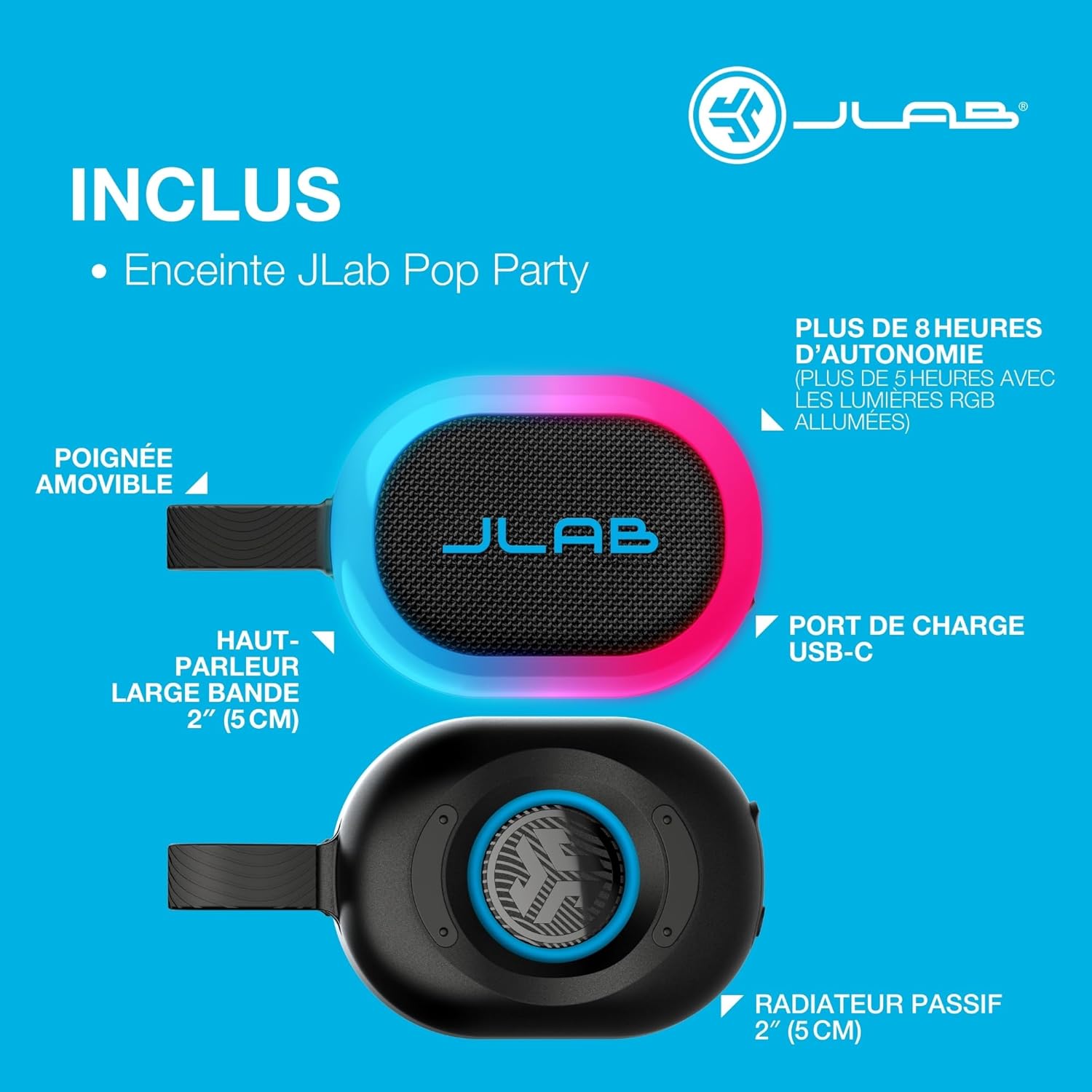 Thumbnail 6 de JLab Pop Party Enceinte Bluetooth 5W