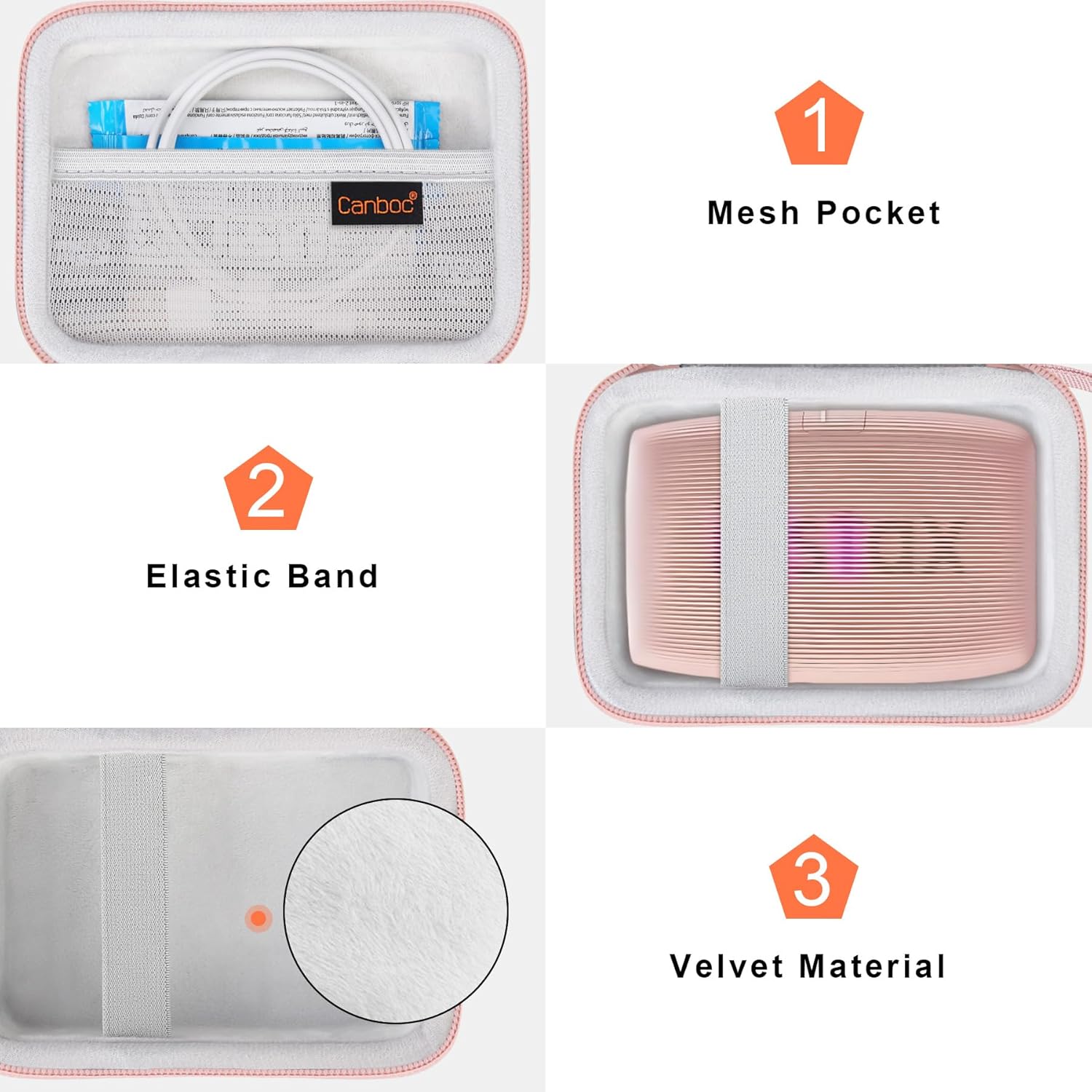 Thumbnail 6 de Canboc Hard Case for Fujifilm Instax Mini Link 2/Link 3 Mini Link Smartphone Printer (Mesh Pocket) – Rose Gold