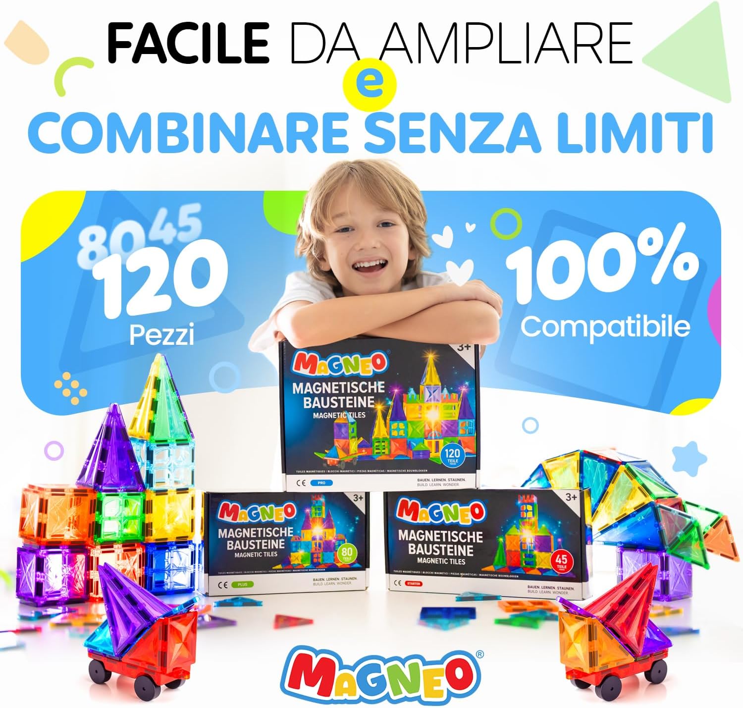 Thumbnail 4 de Magneo® Blocchi Magnetici 120 Pezzi gioco educativo