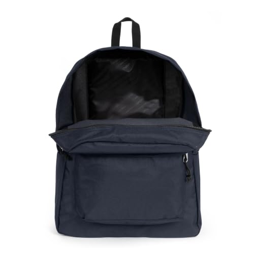 Detalle de JANSPORT Superbreak One: mochila unisex azul Navy, gran compartimento y tirantes icónicos