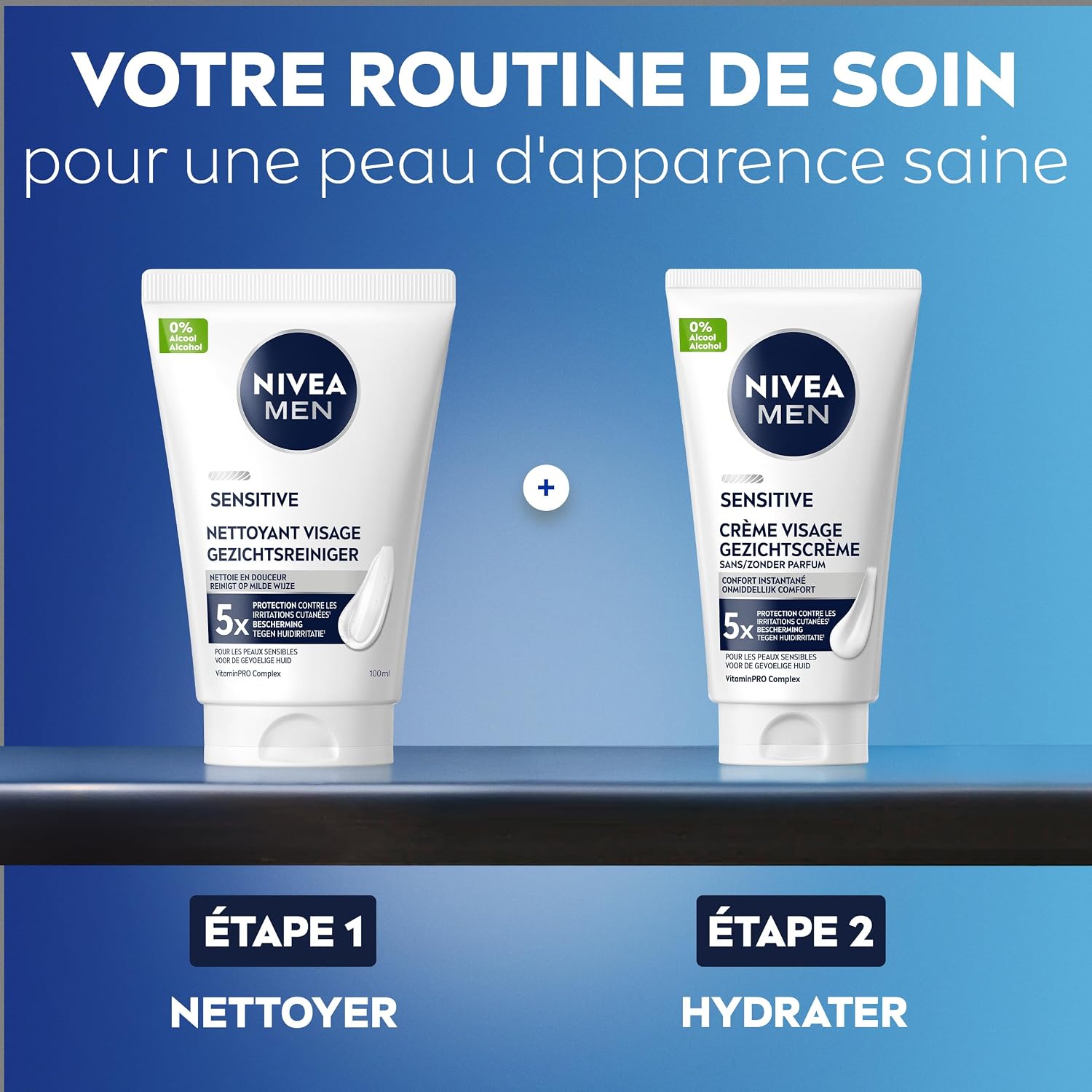 Detalle 2 de NIVEA MEN Sensitive 98790-04500-34 gezichtscrème XXL, 100 ml, ongeparfumeerd