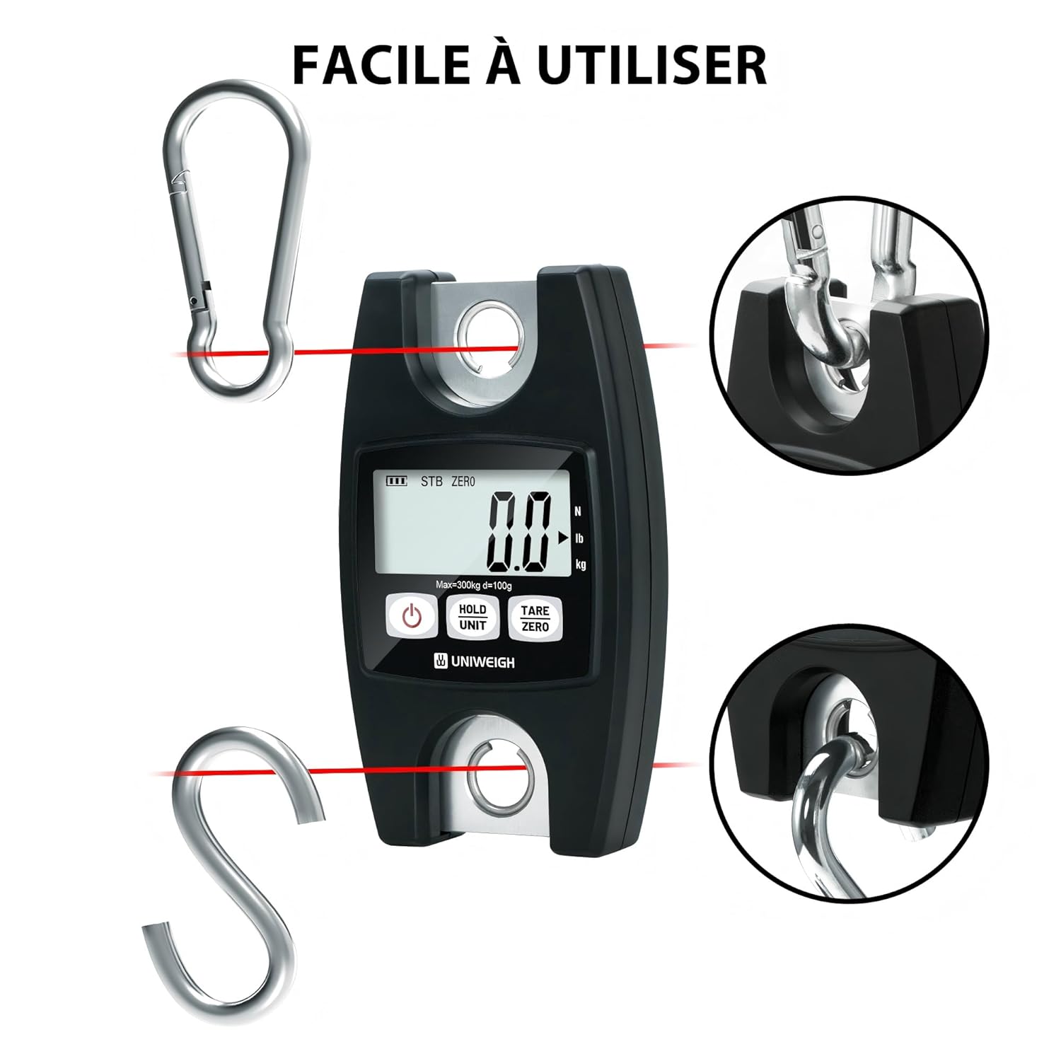 Detalle 2 de UNIWEIGH Balance suspendue 660lb/300kg