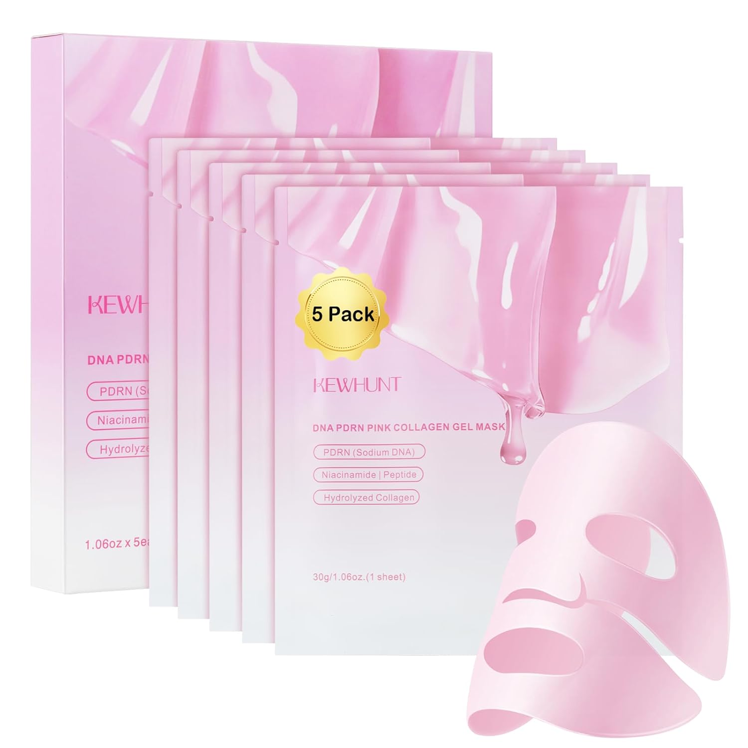 Detalle de Kewhunt Salmon DNA PDRN Collagen Jelly Mask, Overnight Hydrogel with Peptides