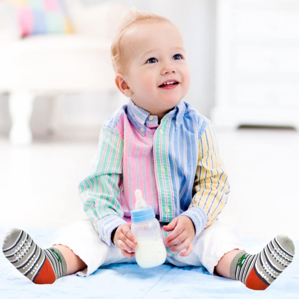 Thumbnail 2 de SUOSDEY Stoppersocken Kinder (12 Paar) mit Silikonpunkten – Anti-Rutsch für 1–7 Jahre