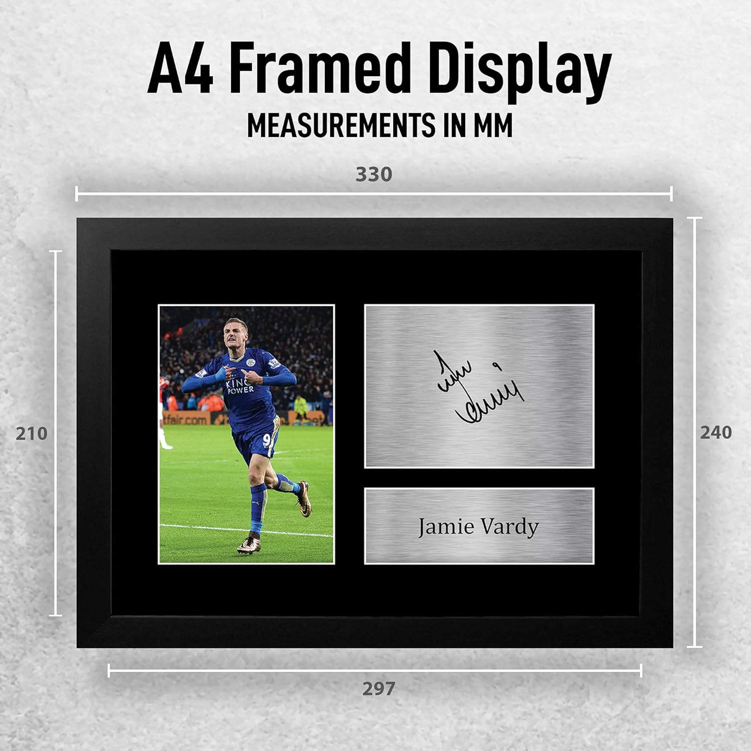 Thumbnail 1 de HWC Trading FR A4 Jamie Vardy Leicester City framed autograph picture (A4)