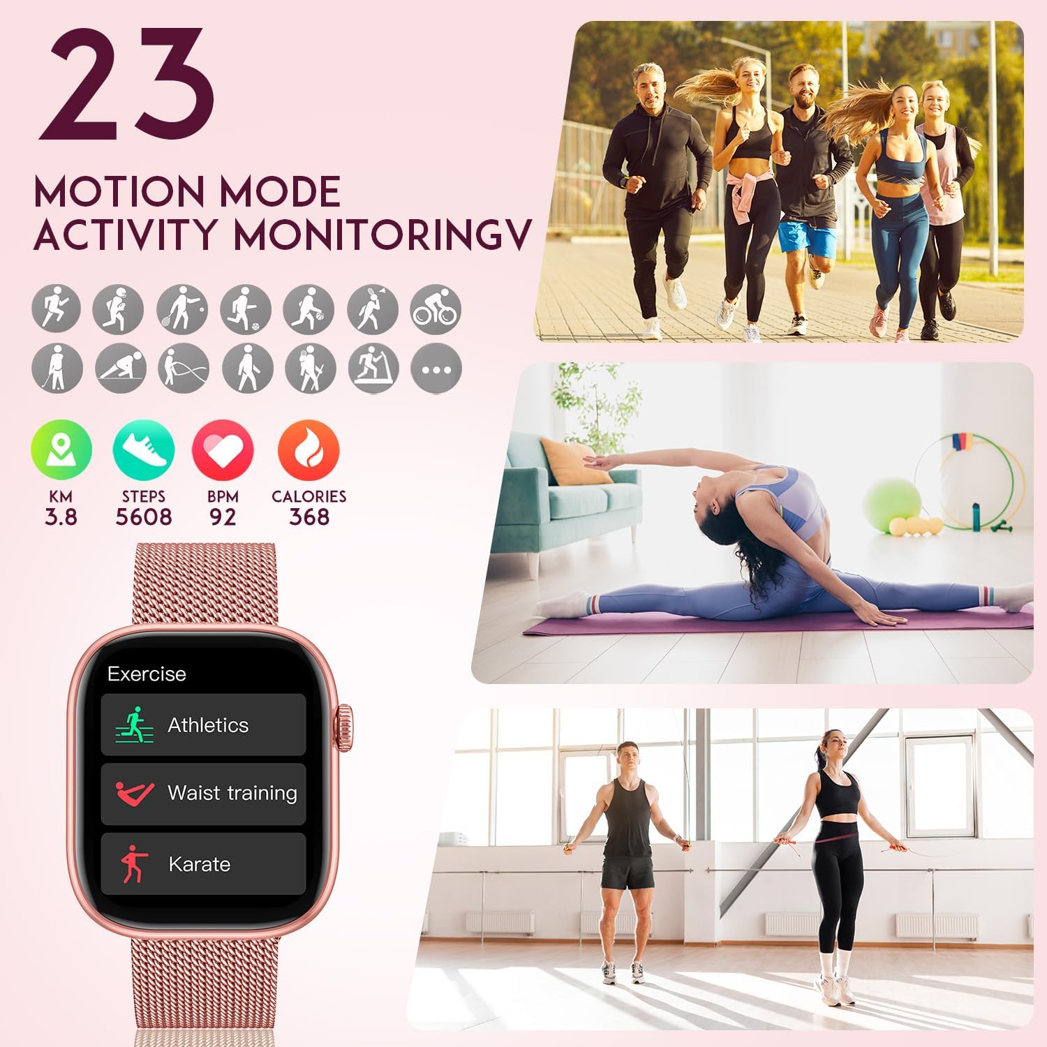 Thumbnail 3 de Smartwatch Donna con Chiamate Bluetooth e Quadrante Dinamico da 1,83" – stile, salute e connettività