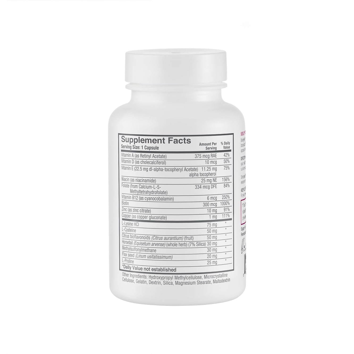 Detalle 2 de BosleyMD BP-SGF0006 Women’s Hair Growth Supplement, 60 Capsules with Biotin