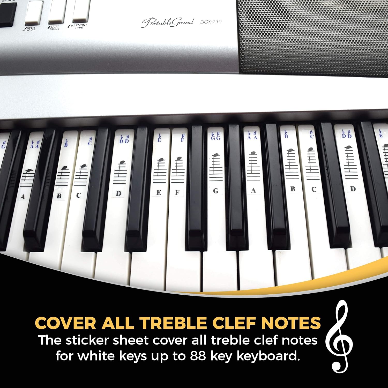 Thumbnail 3 de QMG Piano Note Stickers, Transparent Vinyl