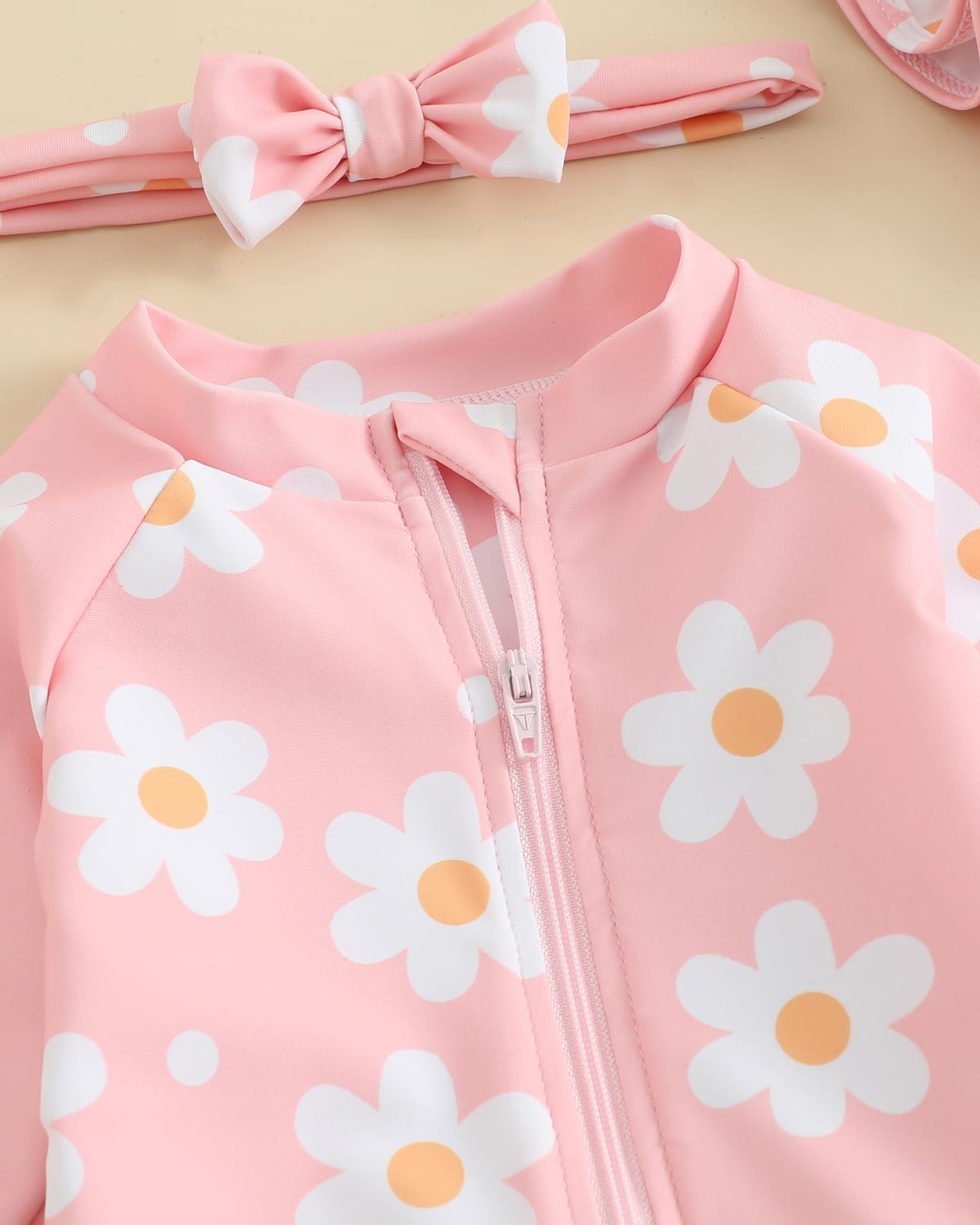 Detalle de UV Badebekleidung Baby Neugeborene Langarm 3-Teiliges Set (Gr. 62–98) mit Hut und Stirnband