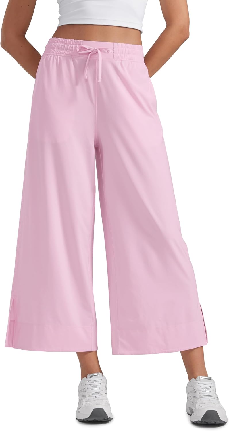 Thumbnail 6 de CRZ YOGA Pantalon Capri léger à jambe large femme taille haute décontracté