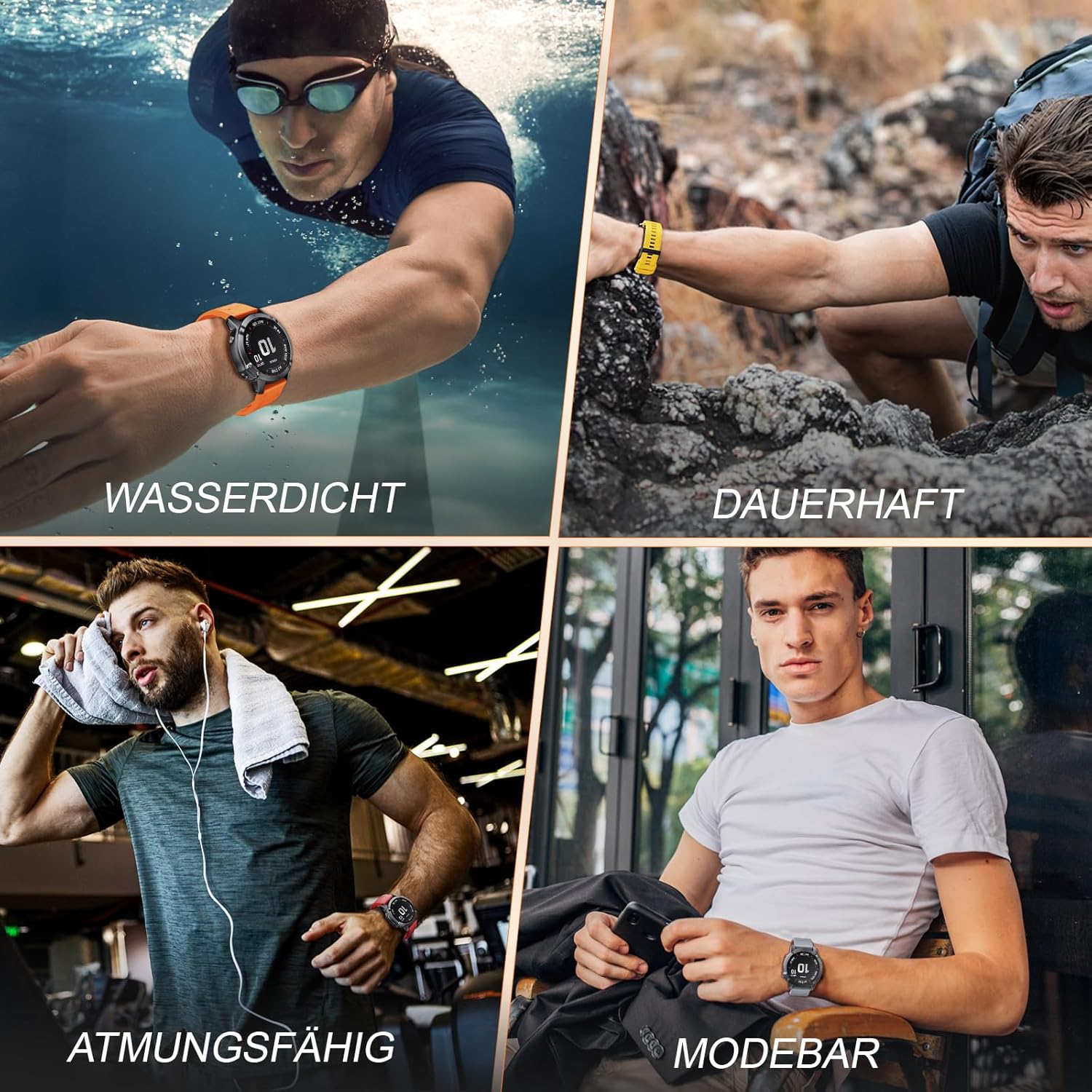 Thumbnail 6 de Quickfit 22 mm Armband aus Silikon für Garmin (kompatibel u. a. Fenix, Epix 2, Forerunner, Instinct & mehr)