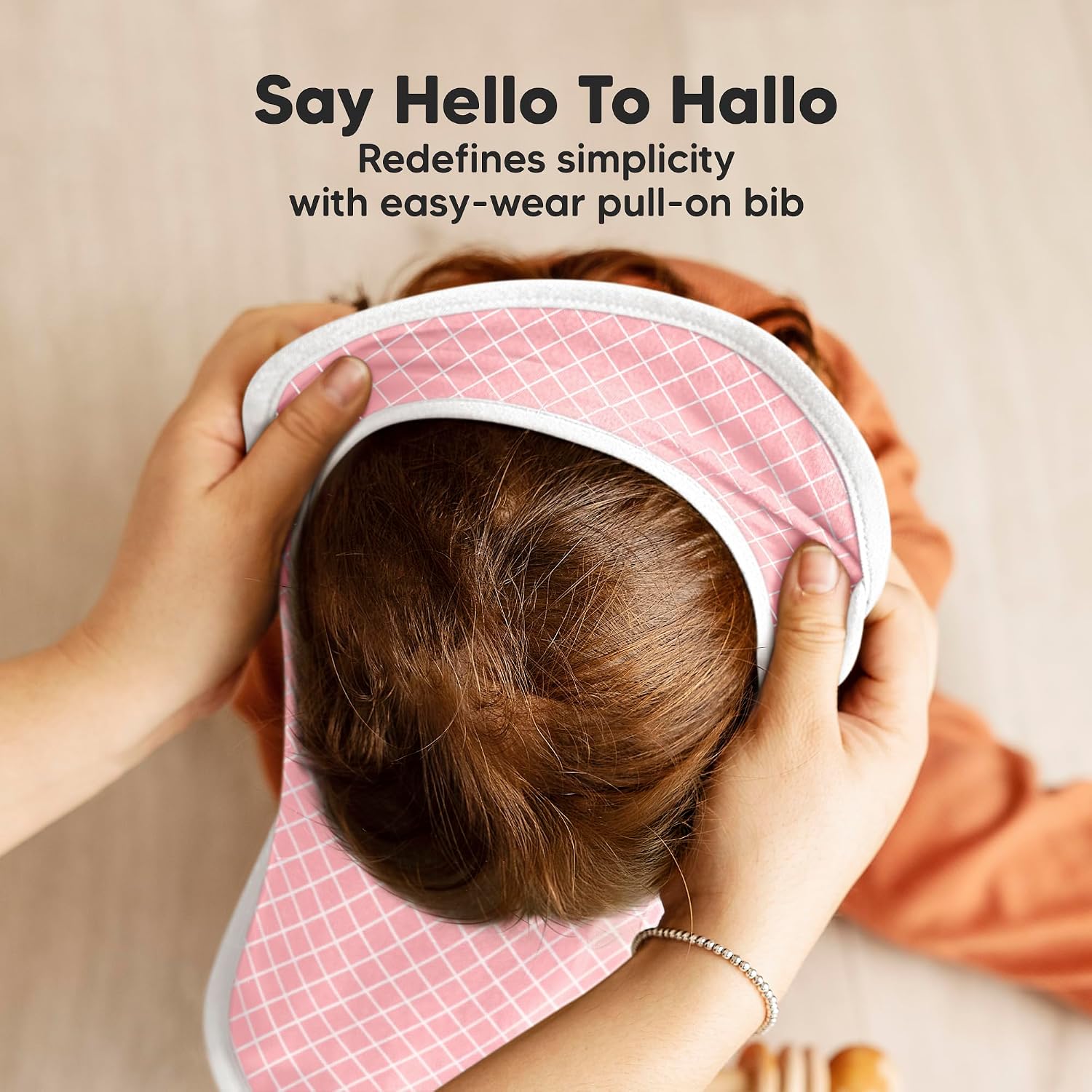 Detalle 2 de KeaBabies Hallo Baby Pullover Baby Bibs, 8-Pack, 6-36M, Blush