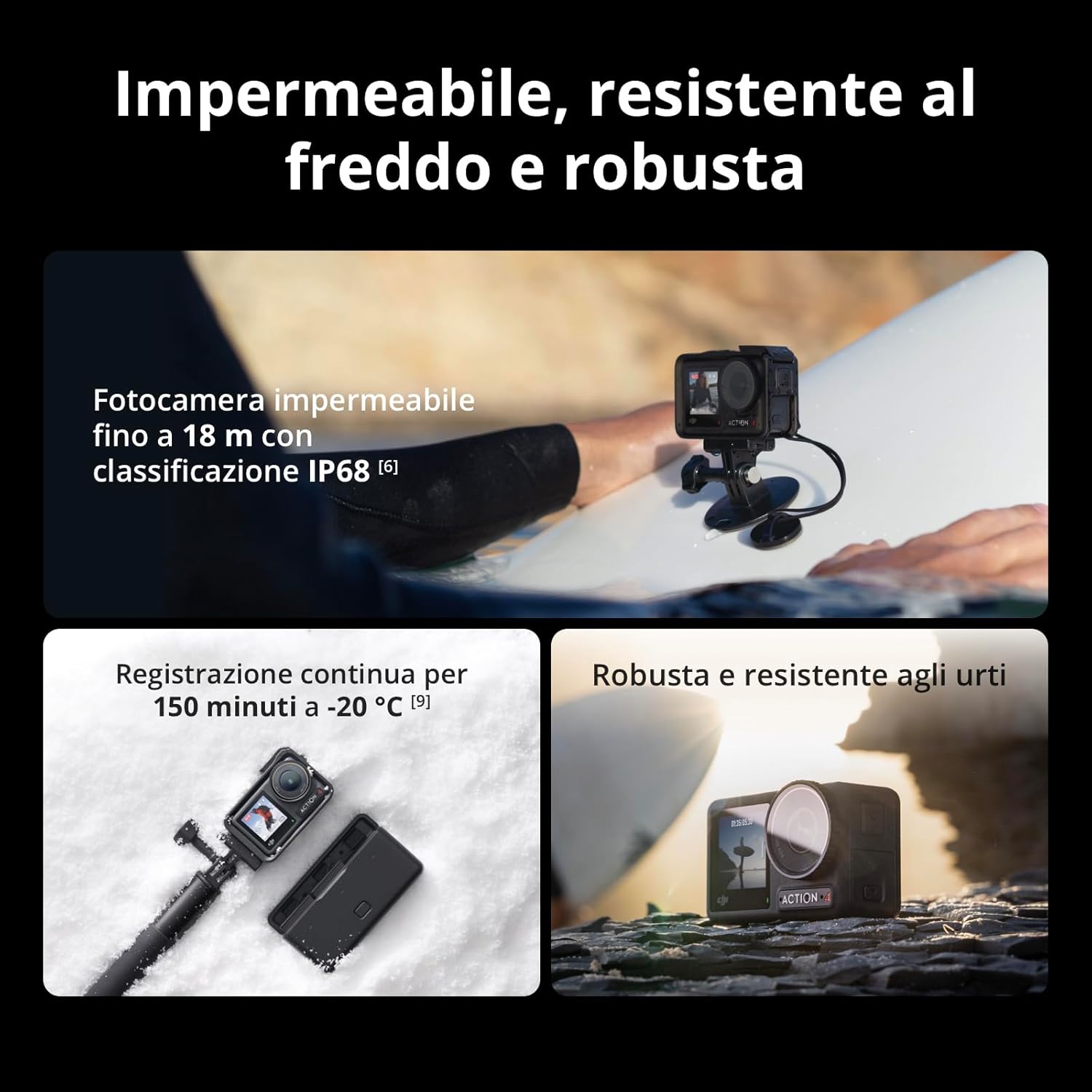 Thumbnail 6 de DJI Osmo Action 4 Combo Essenziale: action cam impermeabile 4K/120fps con sensore 1/1.3