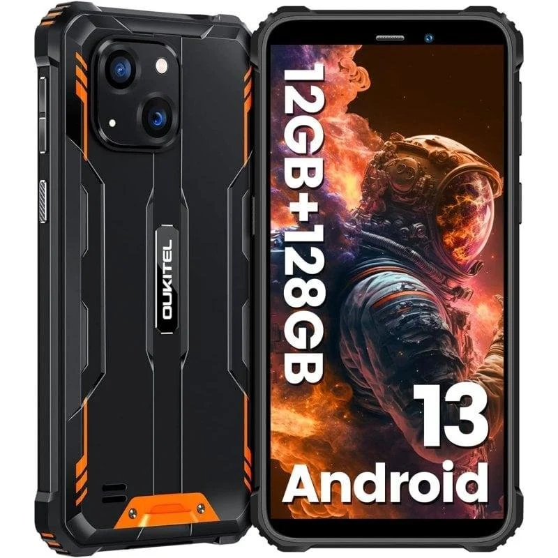 Detalle de Oukitel WP32: Smartphone rugerizado 4G con 6.0" y batería de 6300 mAh en color Naranja