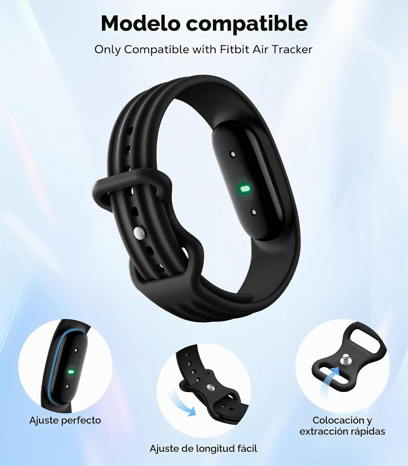 Thumbnail 3 de Astorgos Correa Deportiva de Recambio para Fitbit Air – silicona suave, resistente al sudor y talla única