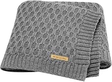 Detalle de Neiwech Cellular Baby Blanket 100x80cm Grey