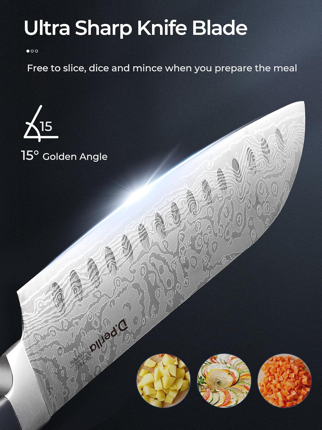 Detalle 2 de D.Perlla SDWD-S289 14-Piece Self-Sharpening Stainless Steel Knife Set