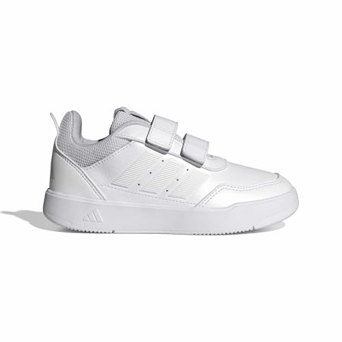 Detalle de adidas Tensaur Sport 3.0 Hook and Loop: zapatillas infantiles blancas con cierre autoadherente