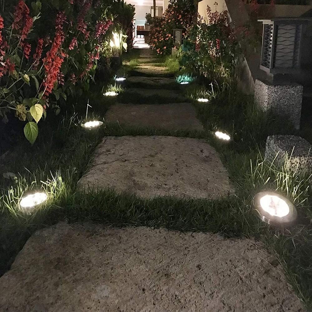 Detalle 2 de Bzavor 12 LED Solar-Bodenleuchten IP65