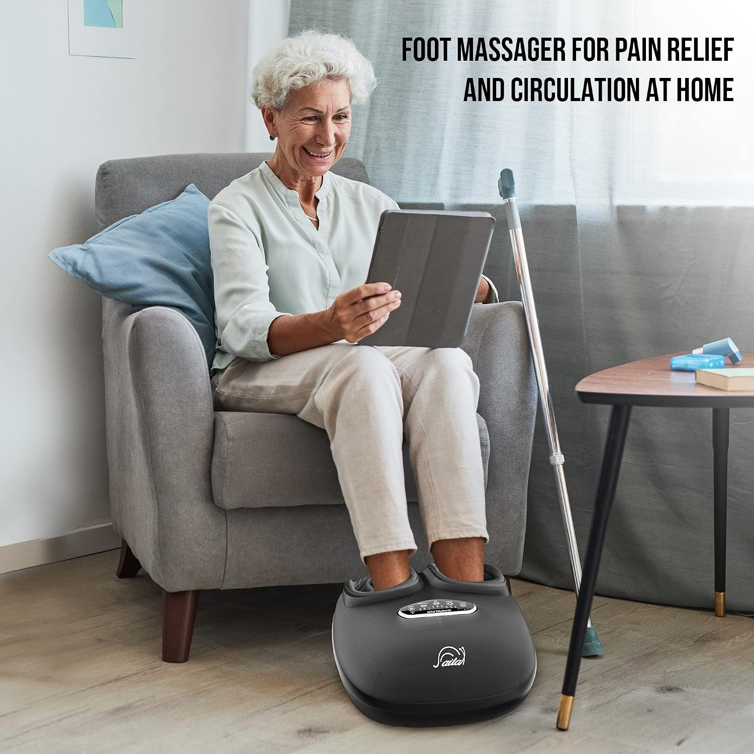Detalle de Snailax Shiatsu Foot Massager with Heat: Deep Kneading, Compression & Vibration for Tired Feet
