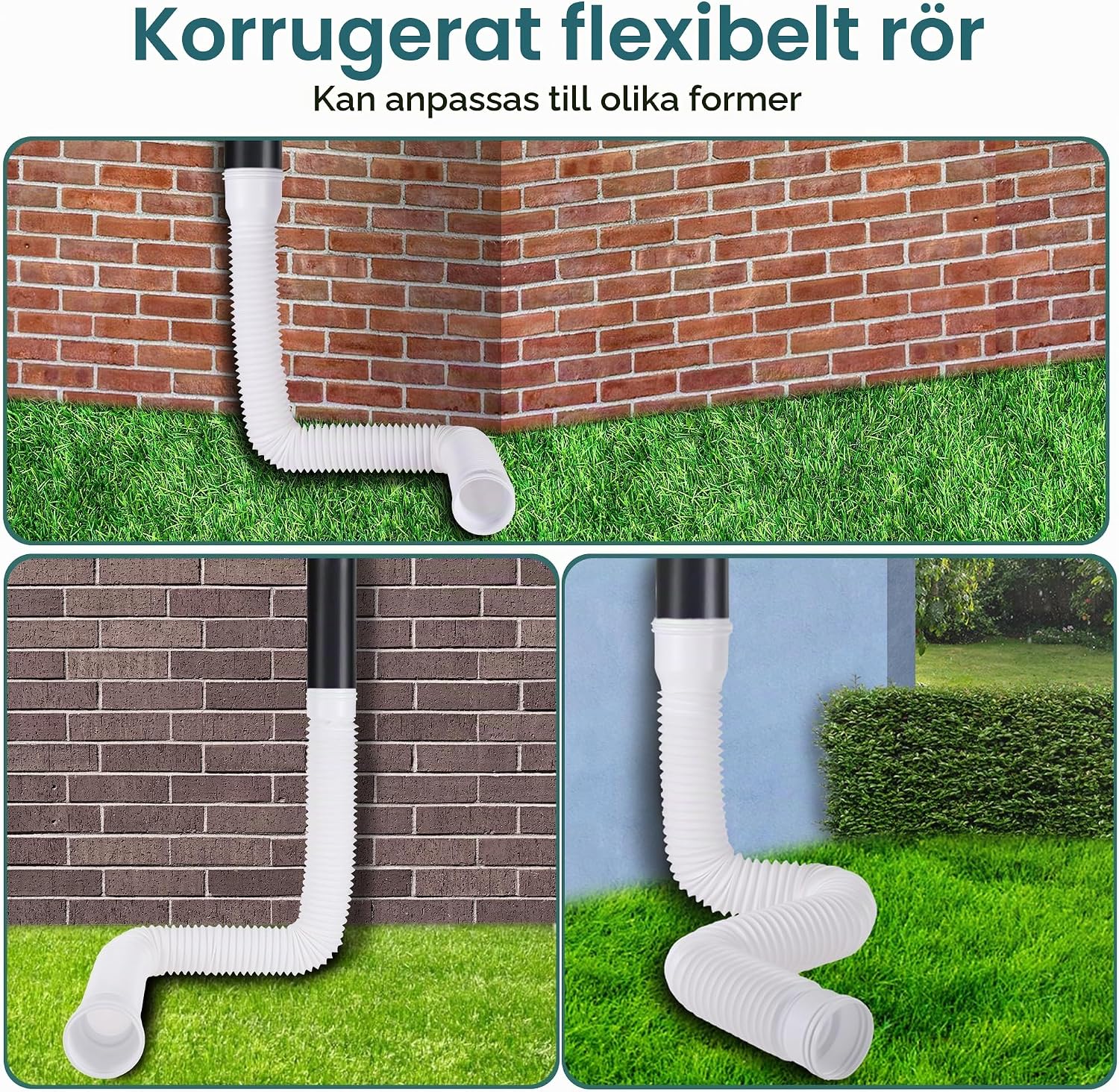 Detalle de BKITC flexibel stuprörsförlängning, 47–150 cm, för 80/100 mm