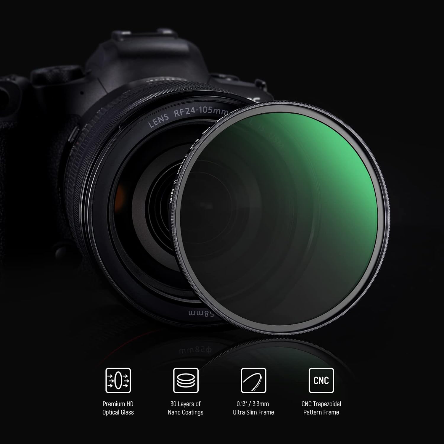 Thumbnail 3 de NEEWER 58mm Black Diffusion 1/4 Filter for Portraits