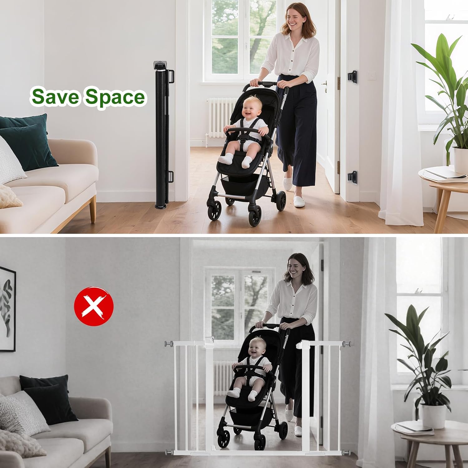 Thumbnail 5 de Retractable Stair Gate 150 cm, 86 cm tall 🚪